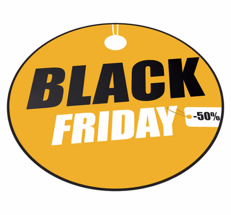 Black friday vinyl rug personalised circle - TenStickers