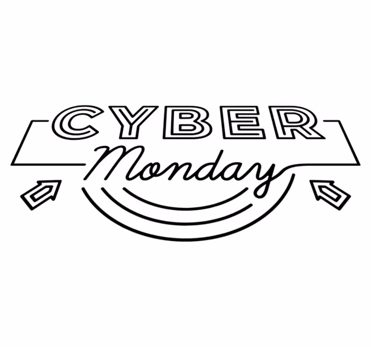 Black friday vinyl rug with cyber monday arrows - TenStickers