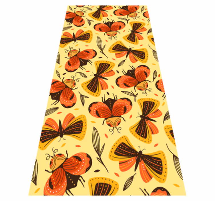 Animal vinyl rug butterfly on flower image - TenStickers