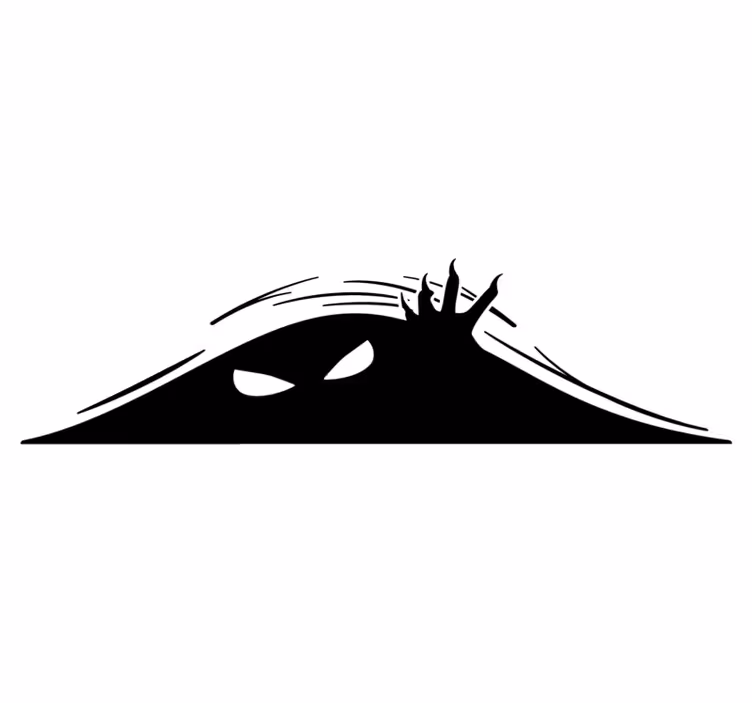 Halloween vinyl rug monster peeking out - TenStickers