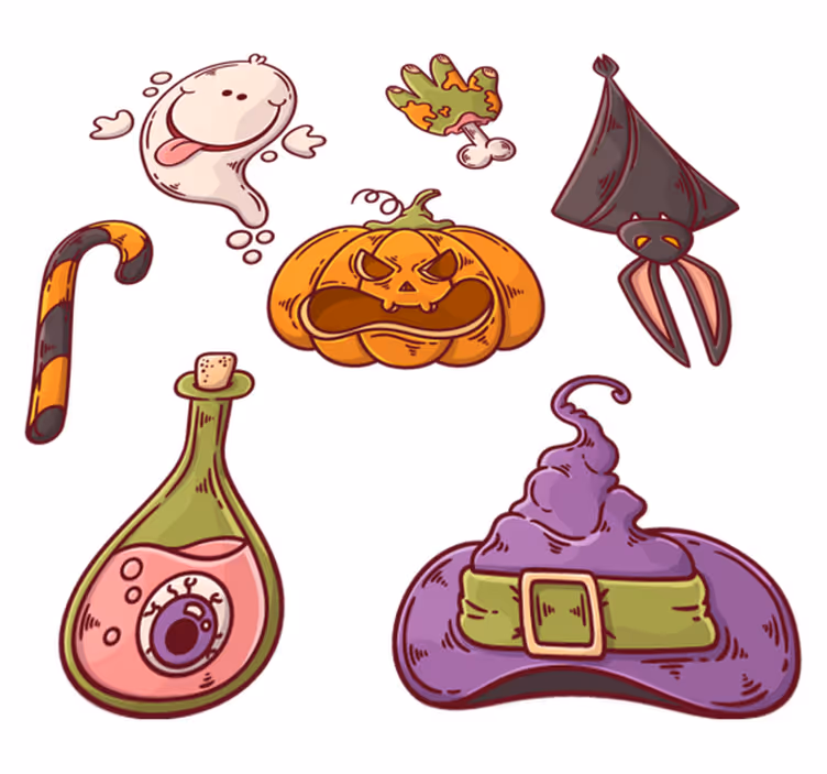 Halloween vinyl rug with spooky designs - TenStickers
