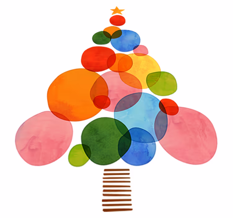 Christmas vinyl rug in colorful watercolor design - TenStickers