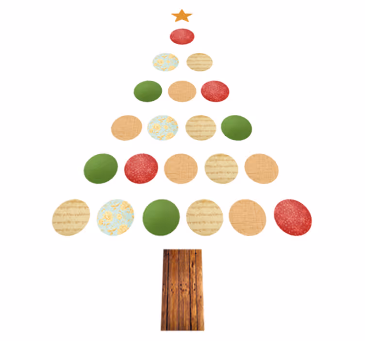Christmas vinyl rug with colorful tree design - TenStickers