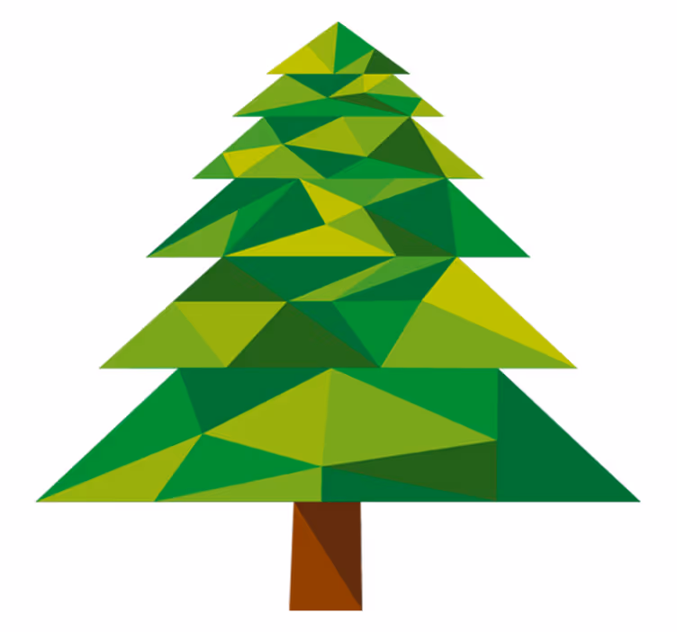 Christmas vinyl rug polygonal pine - TenStickers