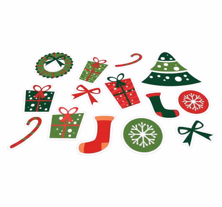 Christmas vinyl rug with classic christmas motifs - TenStickers