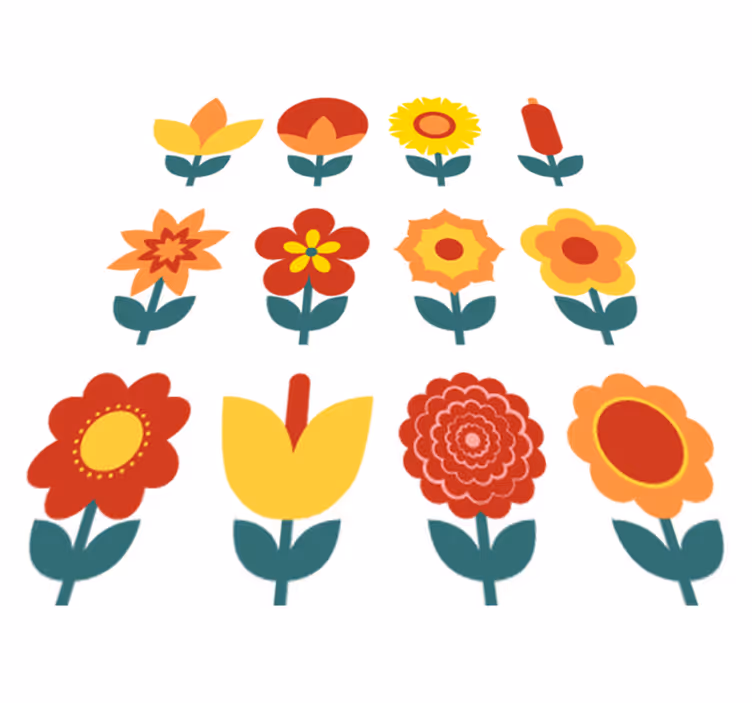 Floral vinyl rug summer flowers collection - TenStickers