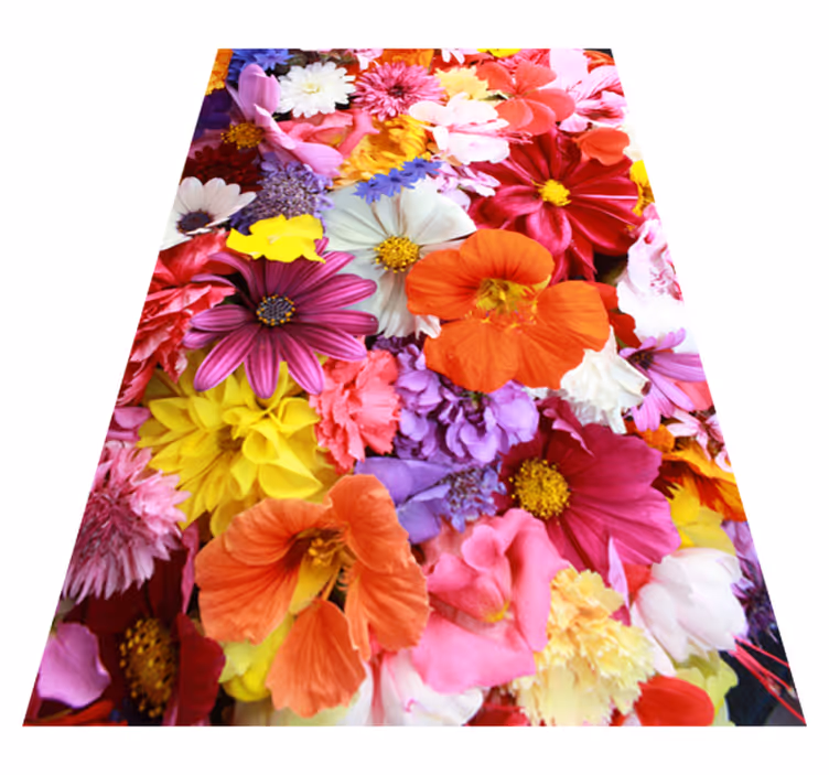 Plenty of colorful flowers floral vinyl rug - TenStickers
