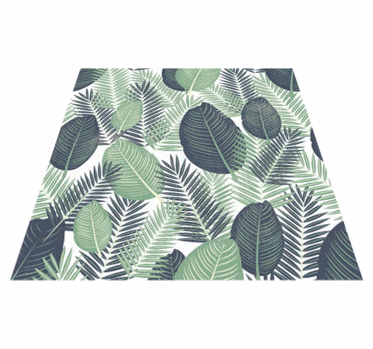 Green big plants floral vinyl rug - TenStickers