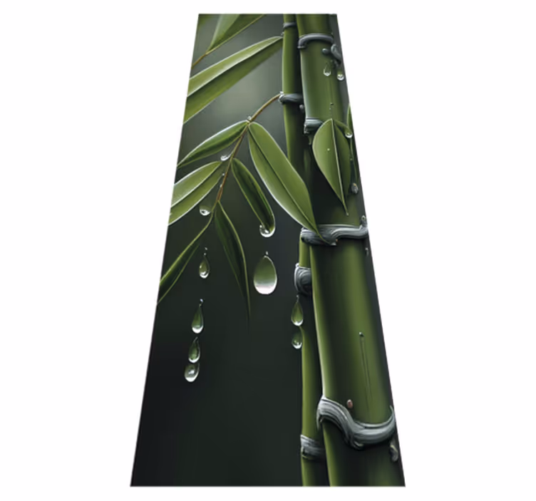 Floral vinyl rug bamboo with drops - TenStickers