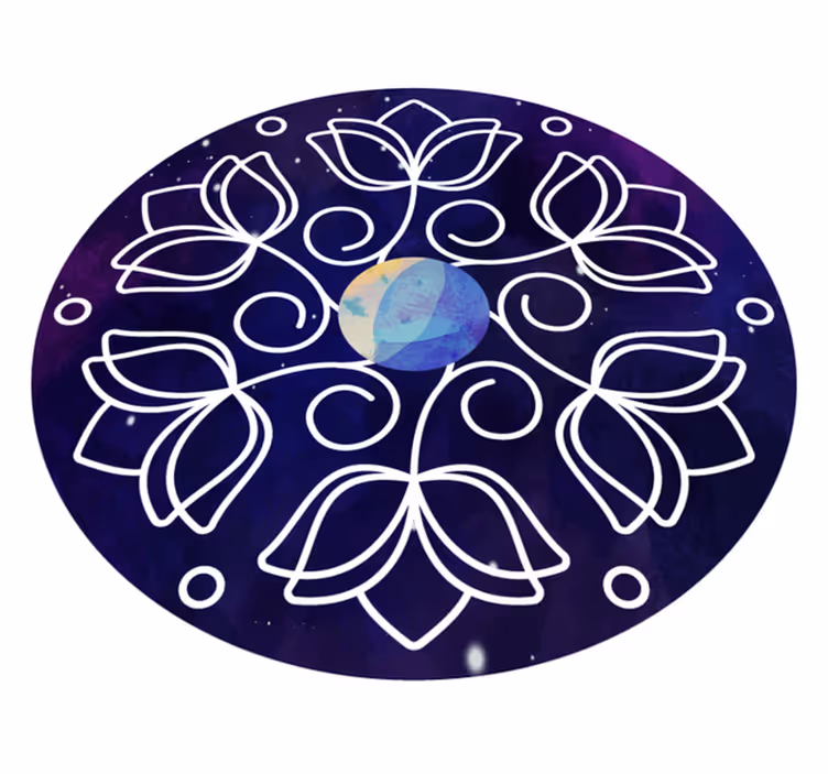 Floral vinyl rug lotus pattern design - TenStickers