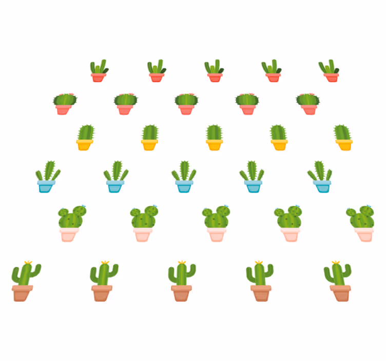 Floral vinyl rug with cactus pattern design - TenStickers