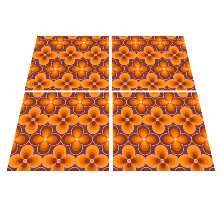 Floral vinyl rug botanical inspired design - TenStickers