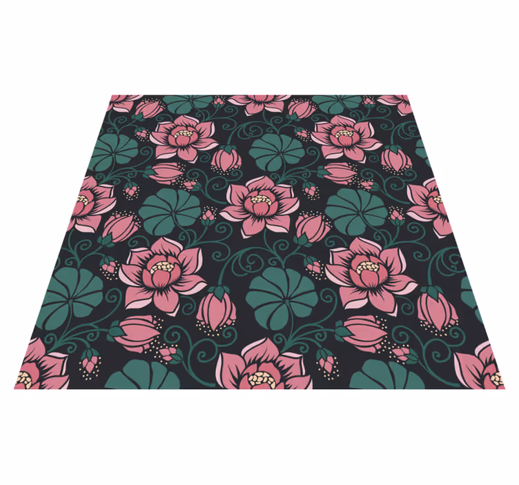 Flowering vines floral vinyl rug - TenStickers