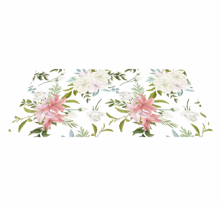 Floral vinyl rug minimalistic realistic garden - TenStickers