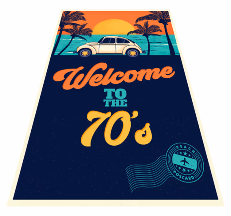 Vintage vinyl rug welcome to the 70s - TenStickers