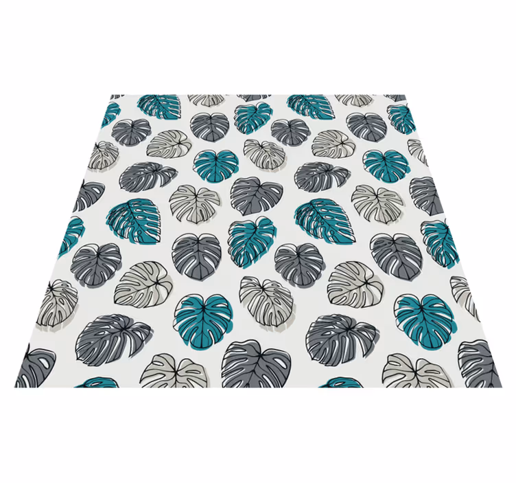 Floral vinyl rug with abstract tropical leaves - TenStickers