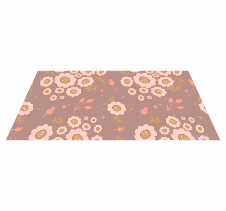 Floral vinyl rug with pastel-colored design - TenStickers