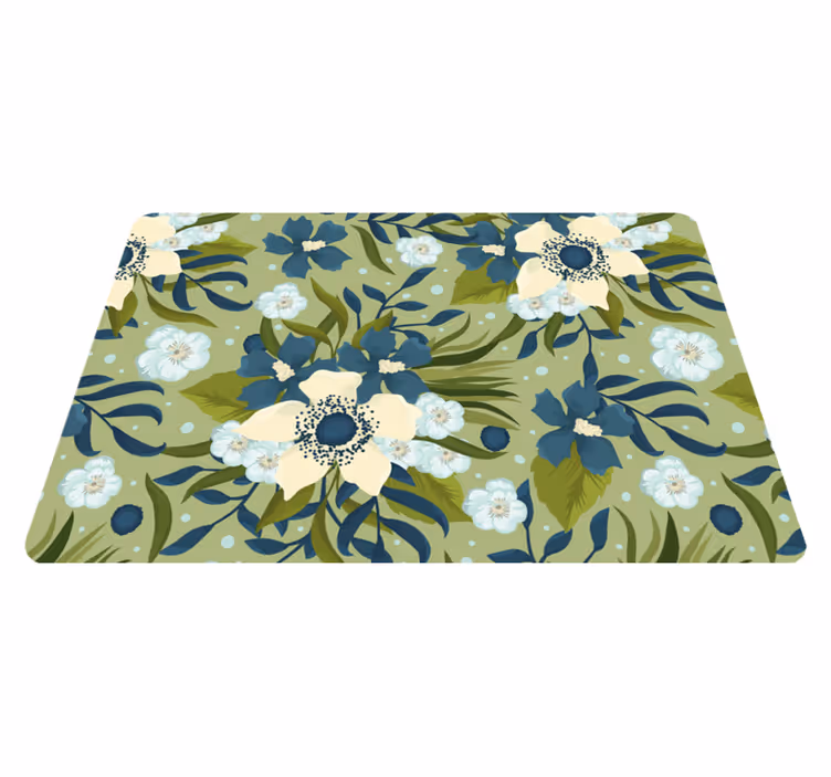 Floral vinyl rug in vibrant summer pattern - TenStickers