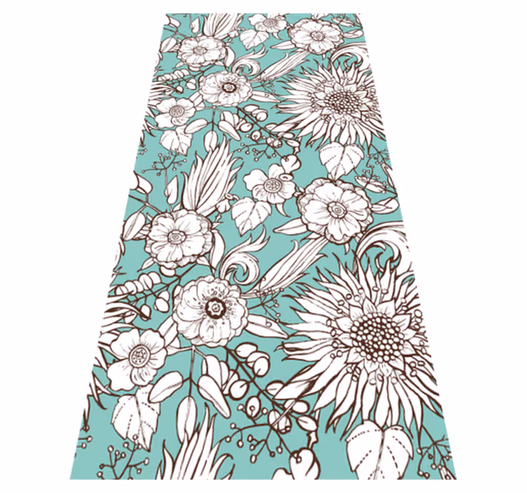 Floral vinyl rug with sunflower design - TenStickers