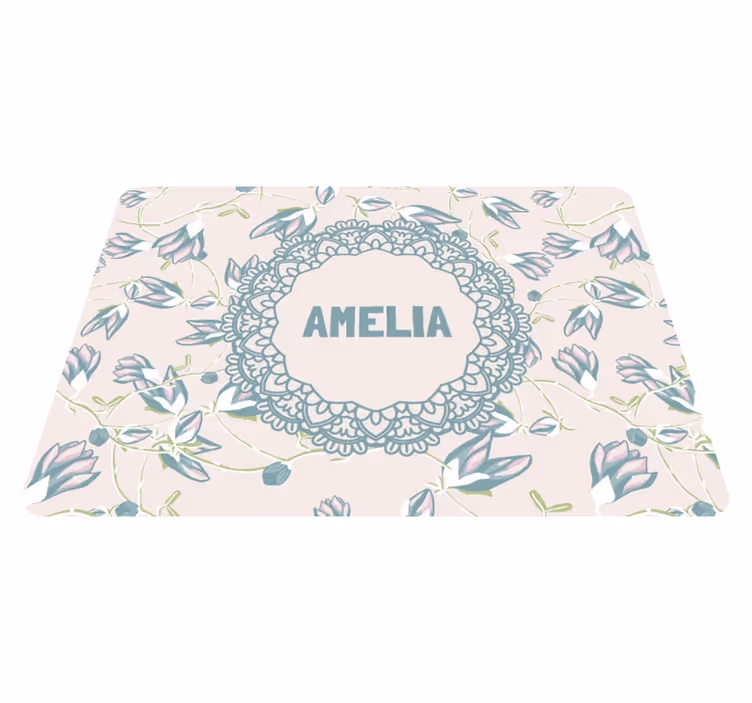 Floral vinyl rug with leaves and ferns design - TenStickers