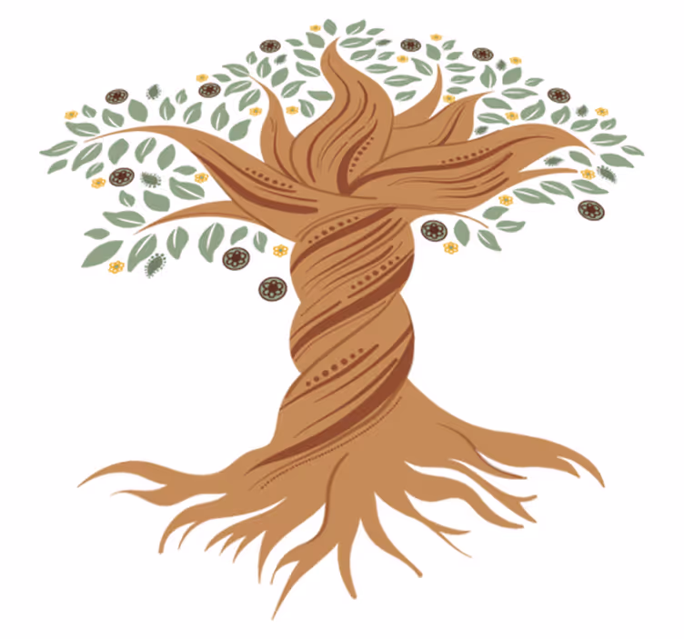Floral vinyl rug tree of life twist - TenStickers