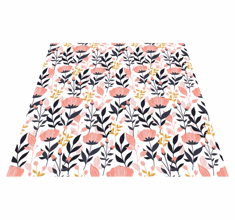 Floral vinyl rug with pink flowers - TenStickers