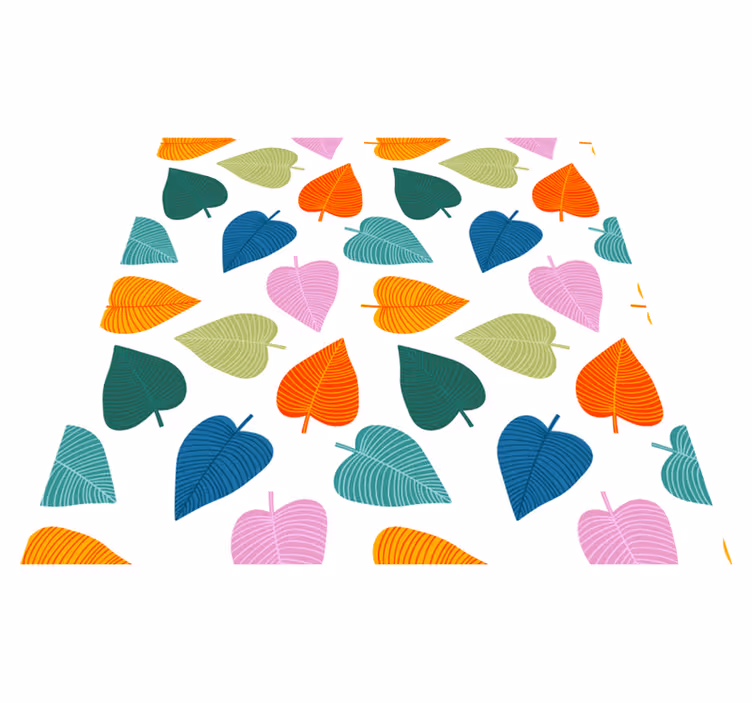 Floral vinyl rug in vibrant leaf design - TenStickers