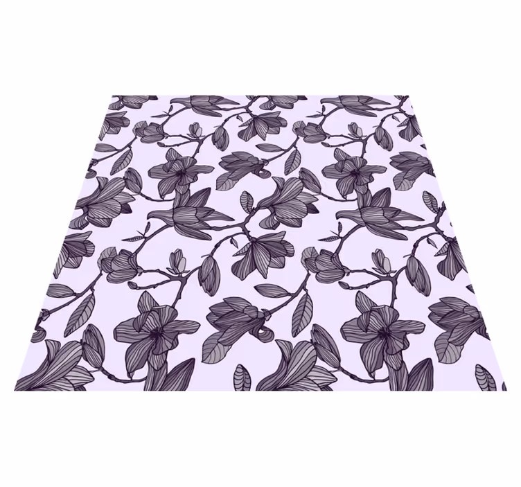 Floral vinyl rug with cute magnolia design - TenStickers