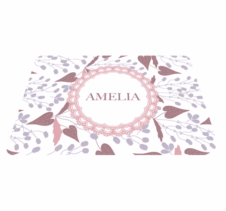 Flower rug with pastel vintage floral pattern - TenStickers
