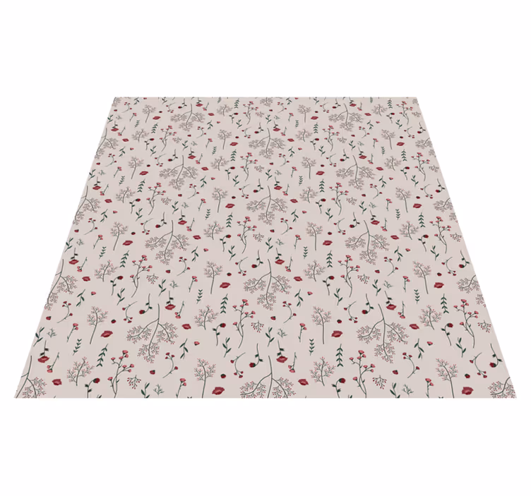 Flower rug with minimalist red floral design - TenStickers