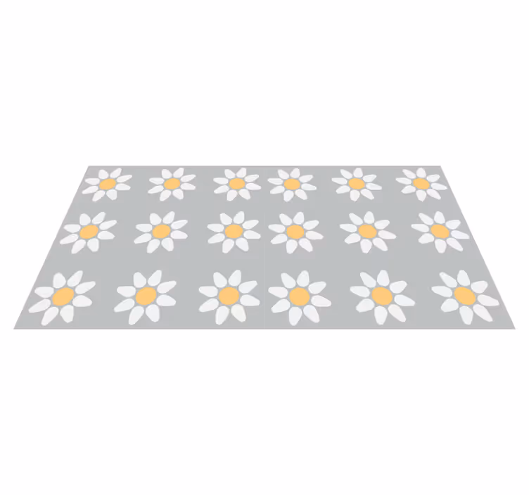 Floral vinyl rug with daisy pattern - TenStickers
