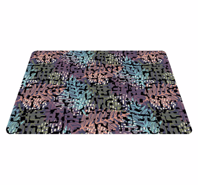 Colorful splashy flora dining room vinyl rug - TenStickers