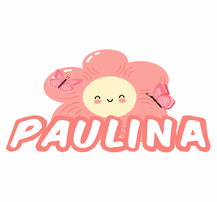 Flower and butterfly with name floral vinyl rug - TenStickers