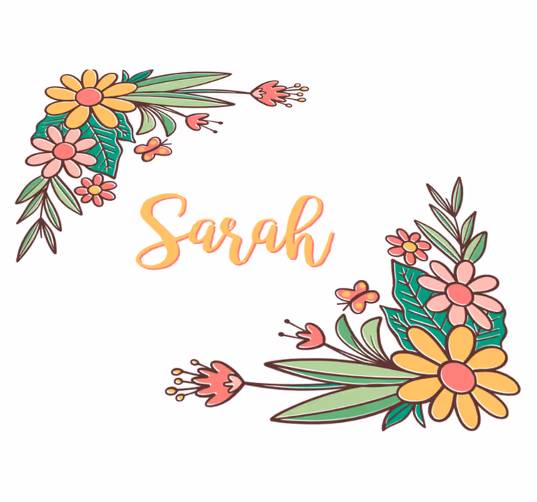 Floral vinyl rug with customizable flower design - TenStickers