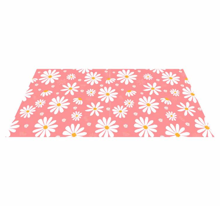 Floral vinyl rug with vintage daisy flowers - TenStickers