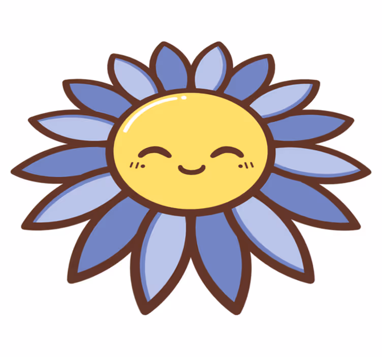 Floral vinyl rug with cheerful purple flower silhouette - TenStickers