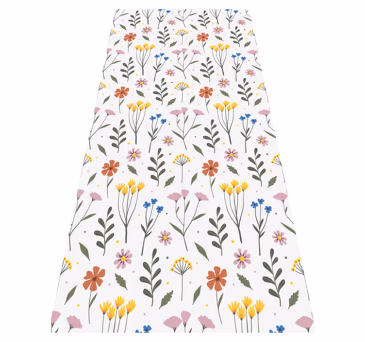 Floral vinyl rug with multicolor garden flowers - TenStickers