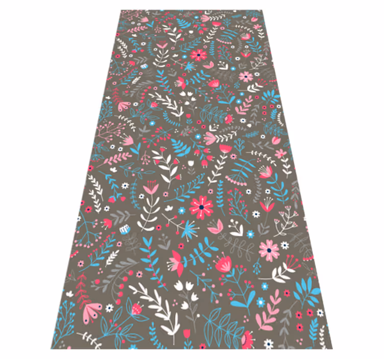 Floral vinyl rug in vibrant ditsy floral design - TenStickers