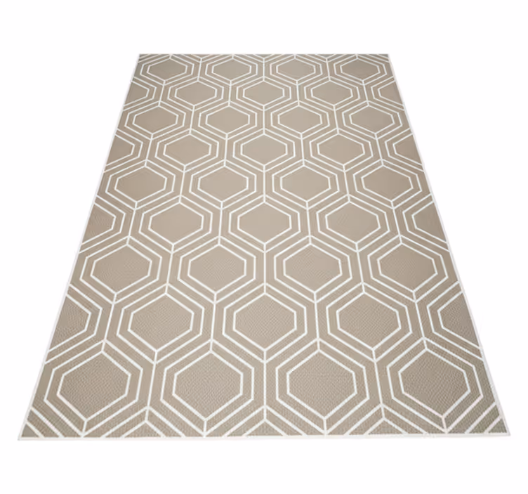 Geometric vinyl rug in honeycomb woven pattern - TenStickers