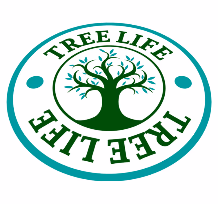 Floral vinyl rug tree of life green emblem - TenStickers