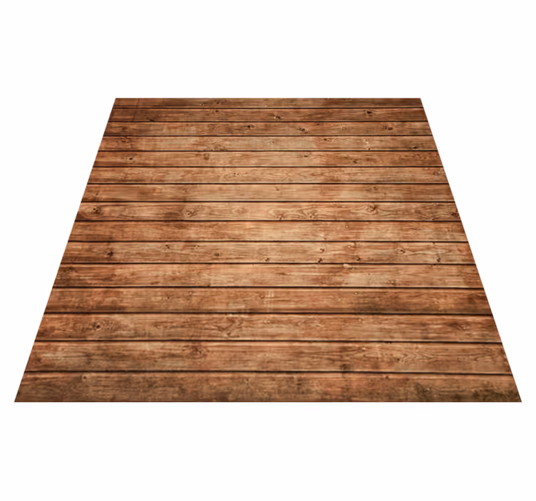 Dining room vinyl rug dark wood planks design - TenStickers