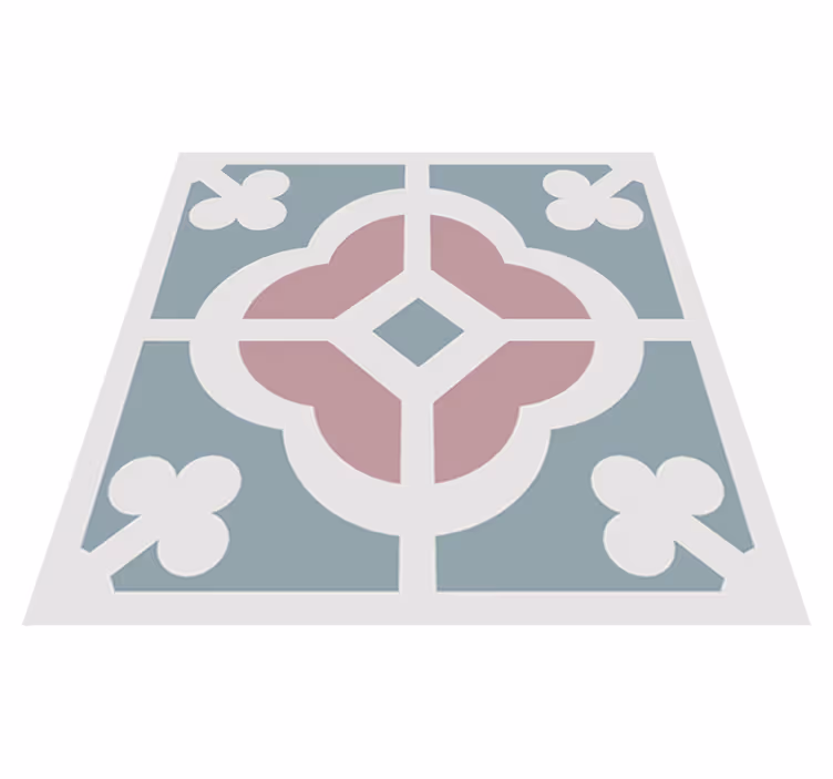 Kitchen vinyl rug floral hydraulic tile design - TenStickers