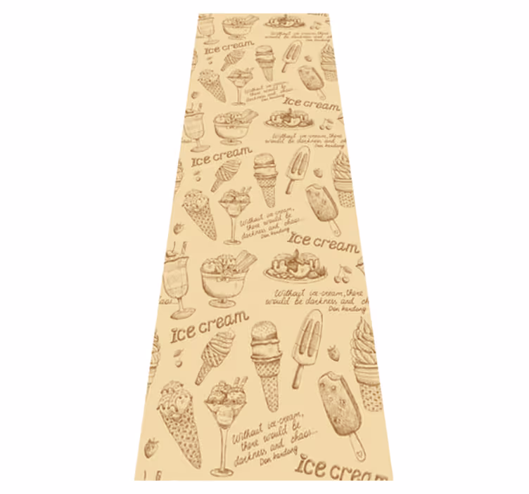 Vintage ice creams kitchen vinyl rug - TenStickers
