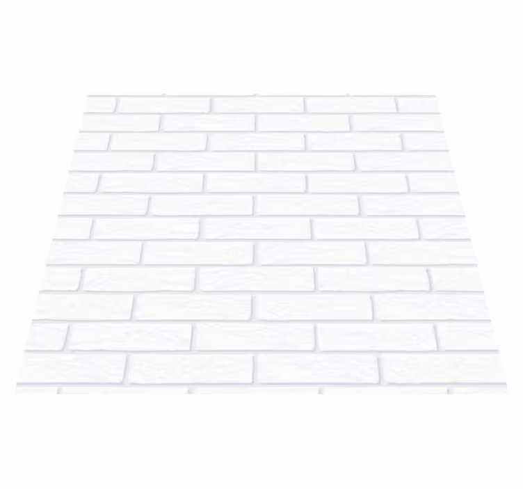 Kitchen vinyl rug in white brick pattern - TenStickers