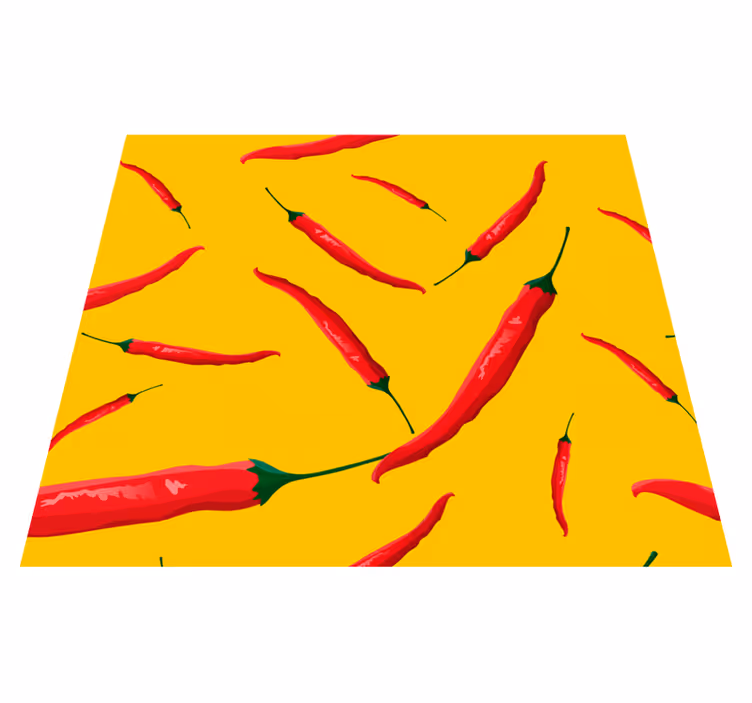 Kitchen vinyl rug with red and yellow peppers - TenStickers