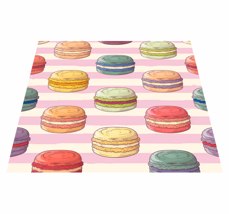 Retro macaroons kitchen vinyl rug - TenStickers