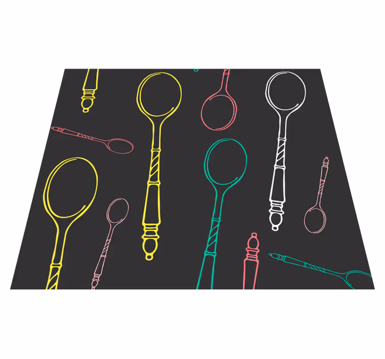 Kitchen vinyl rug with multicolored spoons - TenStickers
