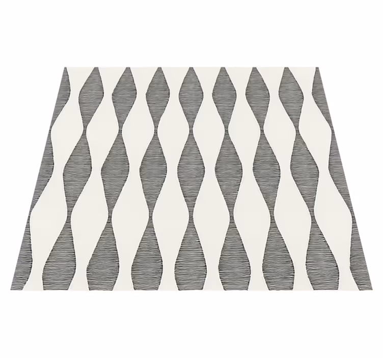 Kitchen vinyl rug in beige rabaul ikaat motif - TenStickers