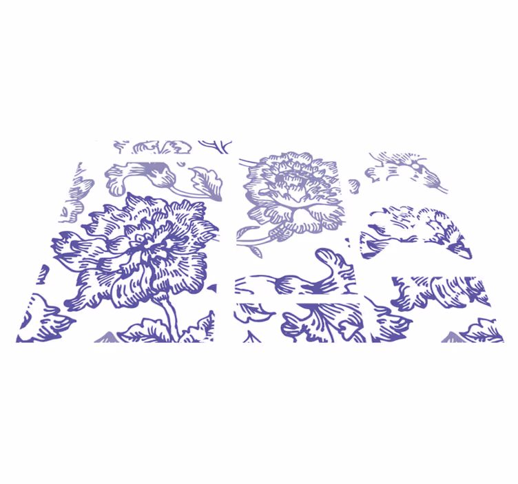Floral vinyl rug with soft purple floral design - TenStickers