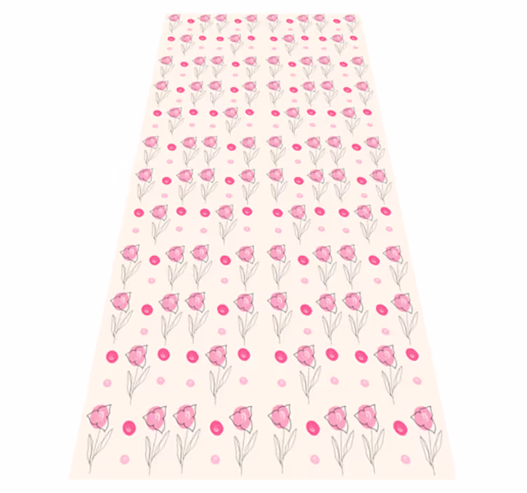Floral vinyl rug bougainvillea pattern - TenStickers